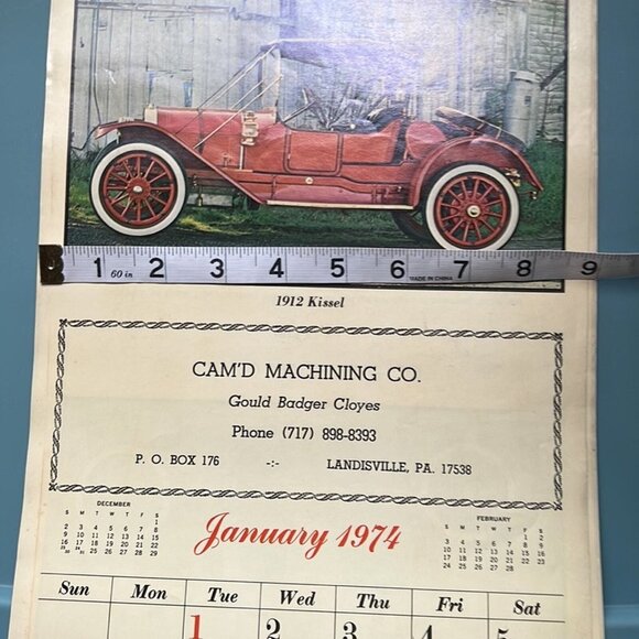 1974 Cam’d Machine Co yearly automobile calendar Pennsylvania - Picture 3 of 4